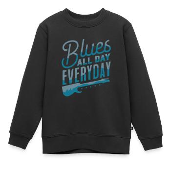 Blues - Sweat Premium enfant bio - noir - Devant - AI Model Kid Female (0cm)