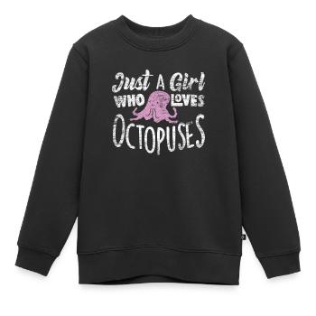 Oktopus - Kinder Premium Organic Sweatshirt - Schwarz - Vorne - AI Model Kid Female (0cm)