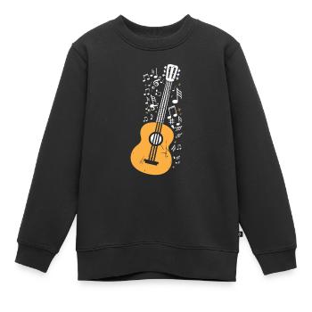 Gitarre - Kinder Premium Organic Sweatshirt - Schwarz - Vorne - AI Model Kid Female (0cm)