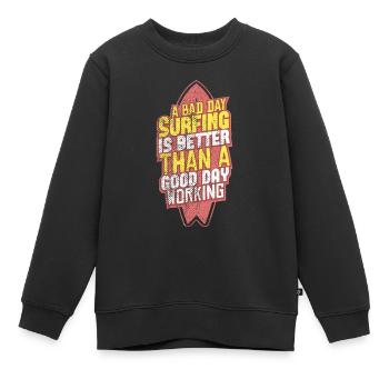 Surfeur - Sweat Premium enfant bio - noir - Devant - AI Model Kid Female (0cm)