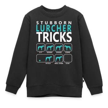 Hartnäckige Lurcher-Tricks - Kinder Premium Organic Sweatshirt - Schwarz - Vorne - AI Model Kid Female (0cm)