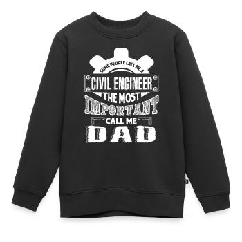 Bauingenieur Bauingenieur Papa - Kinder Premium Organic Sweatshirt - Schwarz - Vorne - AI Model Kid Female (0cm)