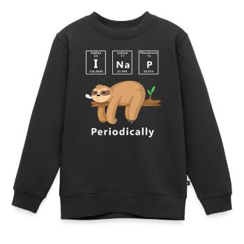 Ich schlafe regelmäßig lustig Faultier - Kinder Premium Organic Sweatshirt - Schwarz - Vorne - AI Model Kid Female (0cm)
