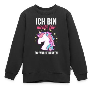 Ich bin nichts für Schwache Nerven - Kinder Premium Organic Sweatshirt - Schwarz - Vorne - AI Model Kid Female (0cm)