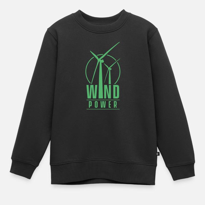 Windkraftanlage - Kinder Premium Organic Sweatshirt - Schwarz