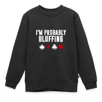 Poker Casino - Kinder Premium Organic Sweatshirt - Schwarz - Vorne - AI Model Kid Female (0cm)