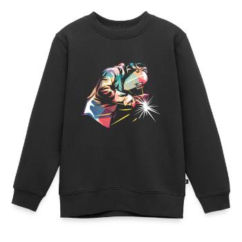 Schweißer-Schweißen - Kinder Premium Organic Sweatshirt - Schwarz - Vorne - AI Model Kid Female (0cm)