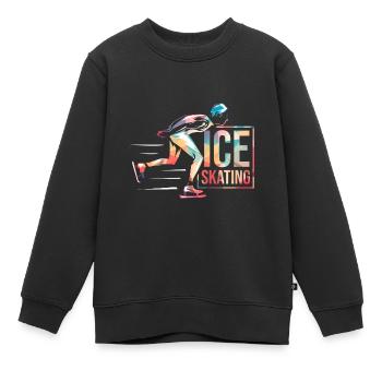 Schlittschuhlaufen - Kinder Premium Organic Sweatshirt - Schwarz - Vorne - AI Model Kid Female (0cm)