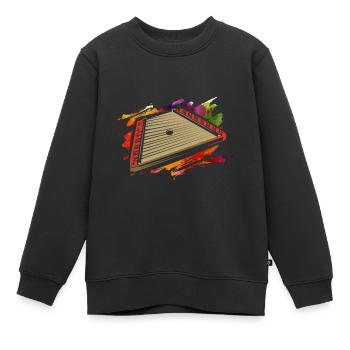 Planche à découper - Sweat Premium enfant bio - noir - Devant - AI Model Kid Female (0cm)
