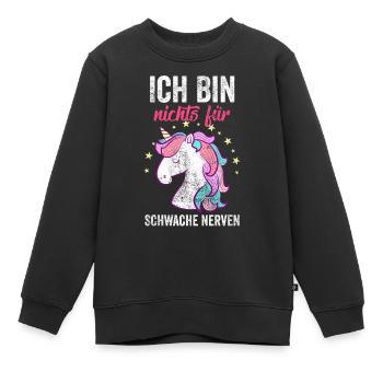 Ich bin nichts für Schwache Nerven - Kinder Premium Organic Sweatshirt - Schwarz - Vorne - AI Model Kid Female (0cm)