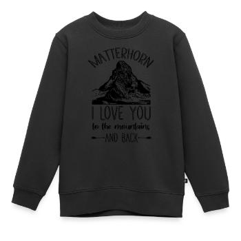 Matterhorn Berg - Kinder Premium Organic Sweatshirt - Schwarz - Vorne - AI Model Kid Female (0cm)
