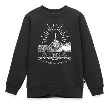 Säntis Berg Alpen & Wander Bekleidung - Kinder Premium Organic Sweatshirt - Schwarz - Vorne - AI Model Kid Female (0cm)