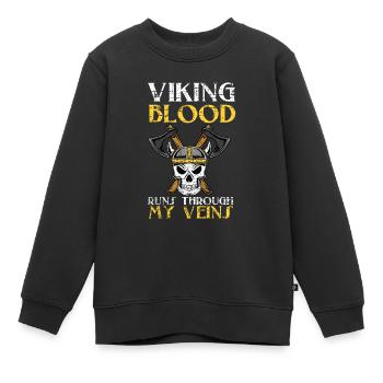 Viking Blut - Kinder Premium Organic Sweatshirt - Schwarz - Vorne - AI Model Kid Female (0cm)