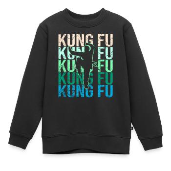 Kung Fu - Kinder Premium Organic Sweatshirt - Schwarz - Vorne - AI Model Kid Female (0cm)