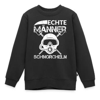 ECHTE MÄNNER SCHNORCHELN - Kinder Premium Organic Sweatshirt - Schwarz - Vorne - AI Model Kid Female (0cm)