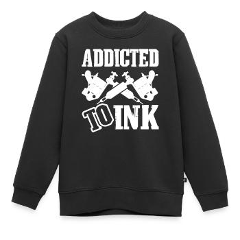 Tätowierer süchtig nach Tinte Tätowierungskunst - Kinder Premium Organic Sweatshirt - Schwarz - Vorne - AI Model Kid Female (0cm)