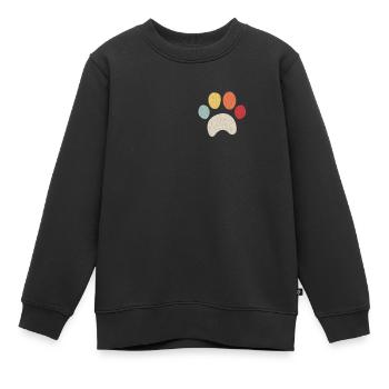 Patte de chien chiot vintage, conception d'amant d'animal familier, j'aime faire - Sweat Premium enfant bio - noir - Devant - AI Model Kid Female (0cm)