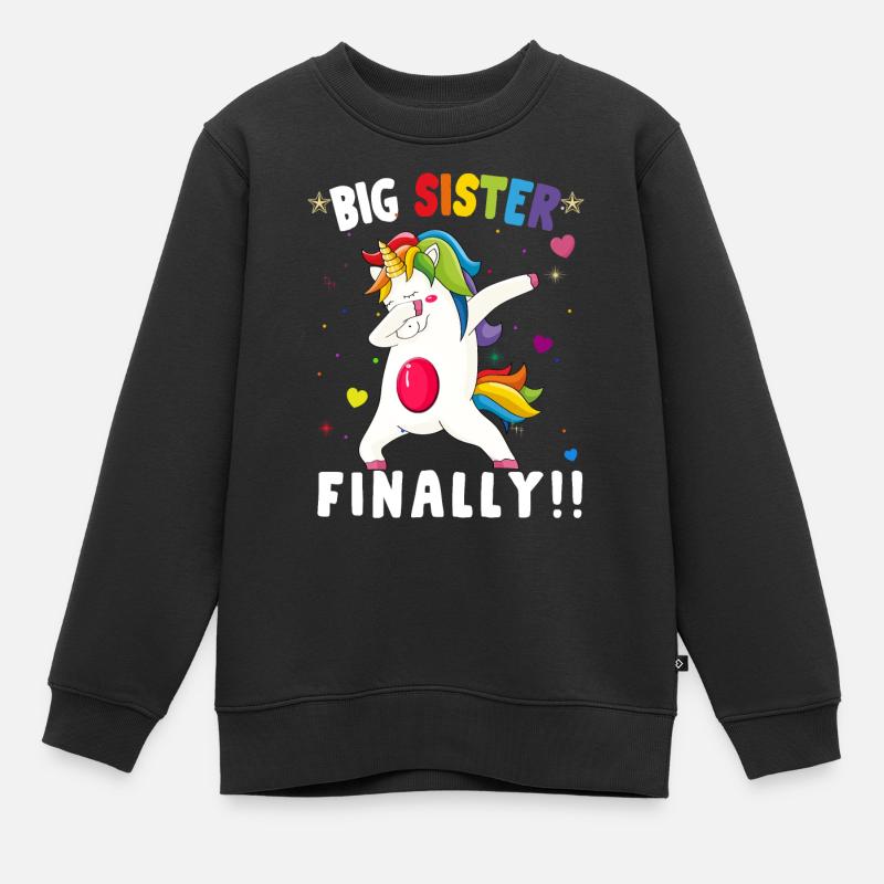 GROSSE SCHWESTER ENDLICH - Kinder Premium Organic Sweatshirt - Schwarz