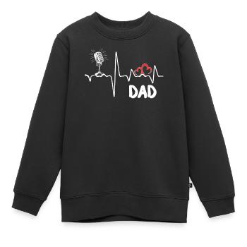 Mikrofon Herzschlag Musiker Sänger Sänger Dad Tee - Kinder Premium Organic Sweatshirt - Schwarz - Vorne - AI Model Kid Female (0cm)