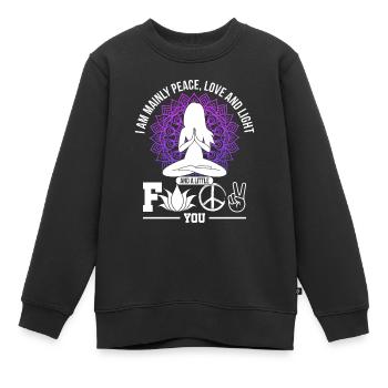 Yoga hippie - Sweat Premium enfant bio - noir - Devant - AI Model Kid Female (0cm)