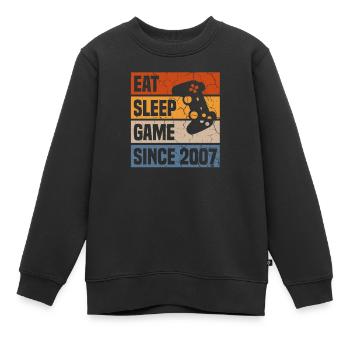 Eat Sleep Game Since 2007 Gamer 13. Geburtstag - Kinder Premium Organic Sweatshirt - Schwarz - Vorne - AI Model Kid Female (0cm)