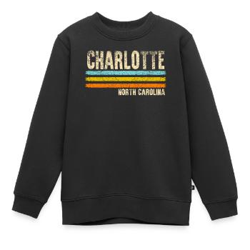 Charlotte Caroline du Nord - Sweat Premium enfant bio - noir - Devant - AI Model Kid Female (0cm)