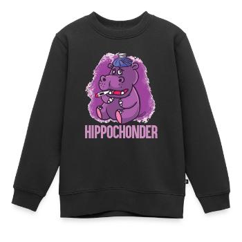 Hypchonder Nilpferd Hippochonder Krank Lustig - Kinder Premium Organic Sweatshirt - Schwarz - Vorne - AI Model Kid Female (0cm)
