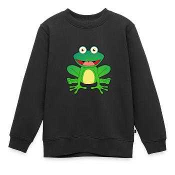 Grenouille grenouille Amphibie Roi Traummann enfants - Sweat Premium enfant bio - noir - Devant - AI Model Kid Female (0cm)
