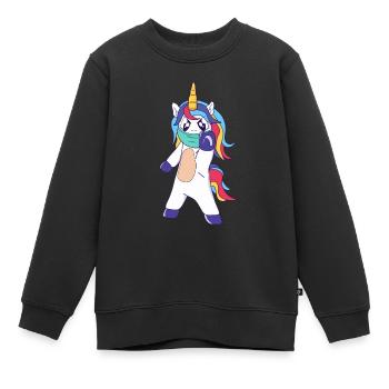Social Distancing Unicorn - Kinder Premium Organic Sweatshirt - Schwarz - Vorne - AI Model Kid Female (0cm)