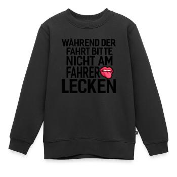 fahrer auto lecken spruch geschenkidee - Kinder Premium Organic Sweatshirt - Schwarz - Vorne - AI Model Kid Female (0cm)