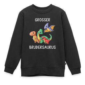 Tshirt Großer Brudersaurus 2020 Bruder Geschwister - Kinder Premium Organic Sweatshirt - Schwarz - Vorne - AI Model Kid Female (0cm)