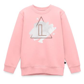 Noms avec L idée cadeau - Sweat Premium enfant bio - rose - Devant - AI Model Kid Female (0cm)