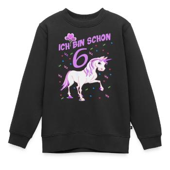 Pferde Geburtstagsshirt für Mädchen 6 Jahre - Kinder Premium Organic Sweatshirt - Schwarz - Vorne - AI Model Kid Female (0cm)