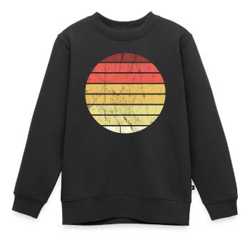 Cercle de fond vintage rétro - Sweat Premium enfant bio - noir - Devant - AI Model Kid Female (0cm)