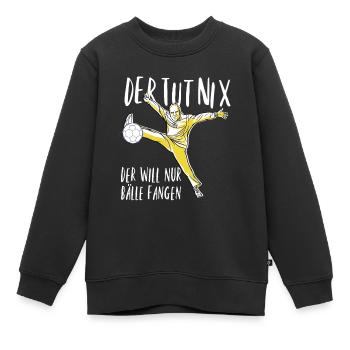 handball torwart handball handballer geschenk - Kinder Premium Organic Sweatshirt - Schwarz - Vorne - AI Model Kid Female (0cm)