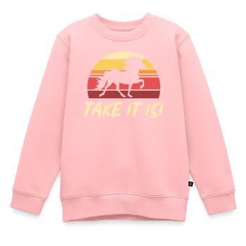 Islandpferd - Kinder Premium Organic Sweatshirt - Rosa - Vorne - AI Model Kid Female (0cm)