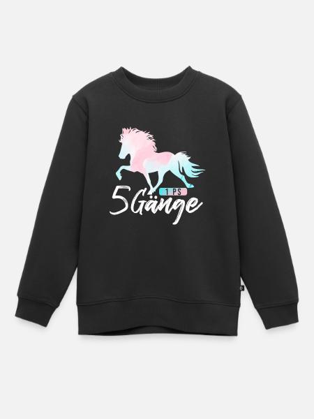 Islandpferd - Kinder Premium Organic Sweatshirt - Schwarz