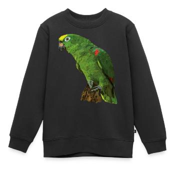 Gelbkronenpapagei - Kinder Premium Organic Sweatshirt - Schwarz - Vorne - AI Model Kid Female (0cm)