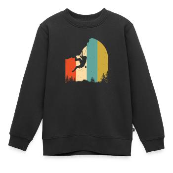 Escalade Vintage cadeau alpiniste alpiniste - Sweat Premium enfant bio - noir - Devant - AI Model Kid Female (0cm)