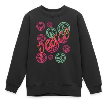peace - Kinder Premium Organic Sweatshirt - Schwarz - Vorne - AI Model Kid Female (0cm)