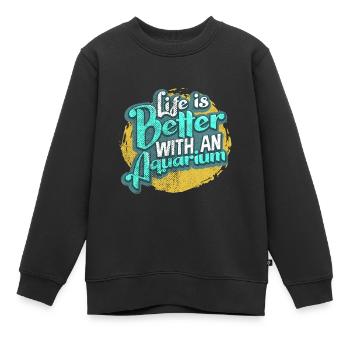 Aquarium - Sweat Premium enfant bio - noir - Devant - AI Model Kid Female (0cm)