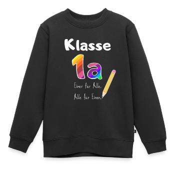 Shirt für Klasse 1a 2020 Einschulung Geschenk - Kinder Premium Organic Sweatshirt - Schwarz - Vorne - AI Model Kid Female (0cm)