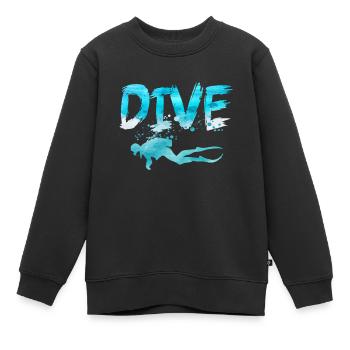 Diver Dive Divemaster Diving Diver Sea - Sweat Premium enfant bio - noir - Devant - AI Model Kid Female (0cm)