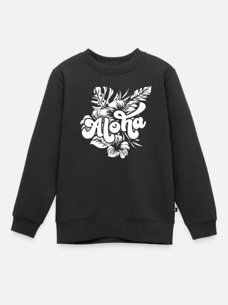 Aloha Hibiscus Hawaii - Sweat Premium enfant bio - noir