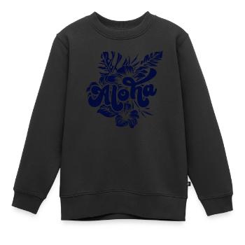 Aloha Hibiscus Hawaii - Sweat Premium enfant bio - noir - Devant - AI Model Kid Female (0cm)