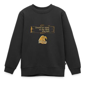 Sturm ist wenn es der Wind eilig hat - Kinder Premium Organic Sweatshirt - Schwarz - Vorne - AI Model Kid Female (0cm)