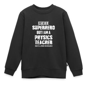 physics - Kids Premium Organic Sweatshirt - black - Front - AI Model Kid Female (0cm)