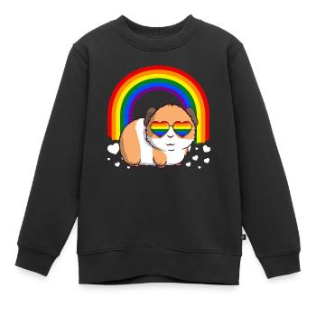LGBTQ Meerschweinchen Homosexuell Stolz Regenbogen - Kinder Premium Organic Sweatshirt - Schwarz - Vorne - AI Model Kid Female (0cm)