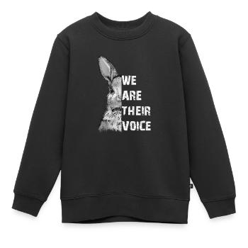Hasen We are their Voice Kaninchen Tierschutz - Kinder Premium Organic Sweatshirt - Schwarz - Vorne - AI Model Kid Female (0cm)