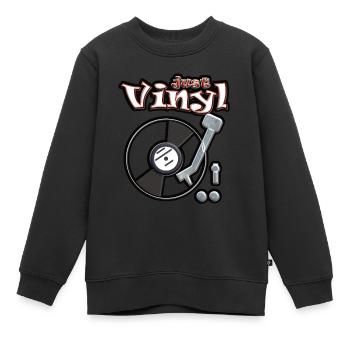 Juste vinyle turntable metallic - Sweat Premium enfant bio - noir - Devant - AI Model Kid Female (0cm)
